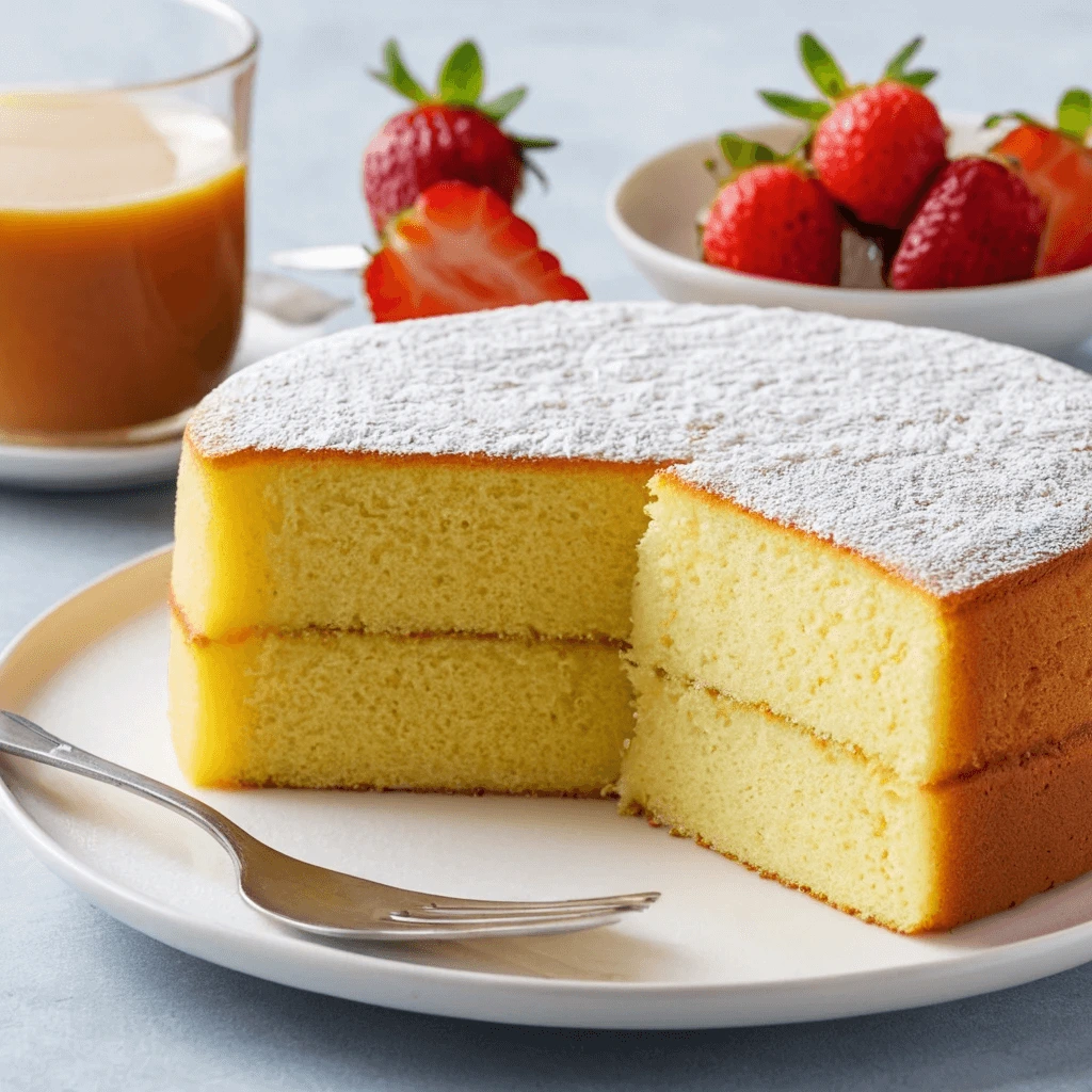 Alt Text: "Perfectly baked sponge cake with a light and airy texture