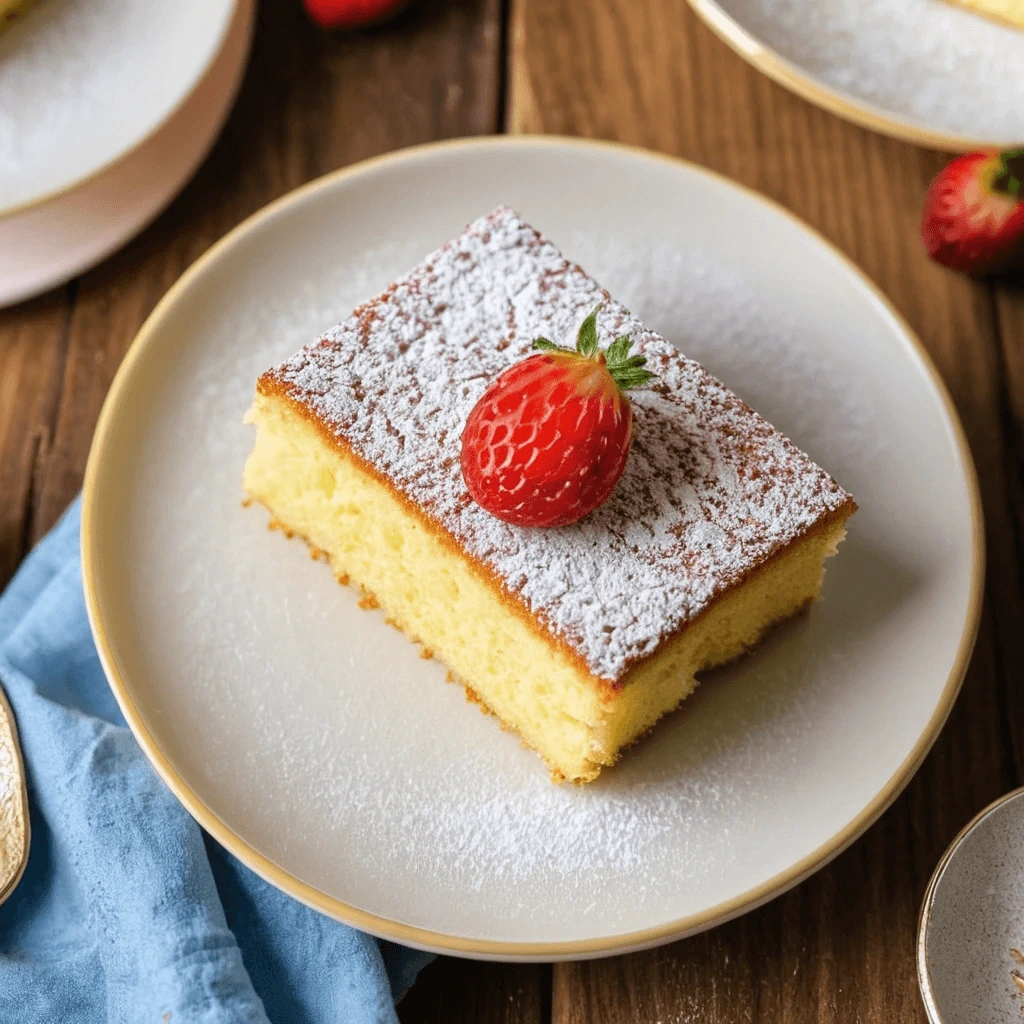 Freshly baked cake with a golden crust and soft center