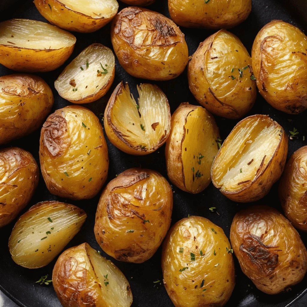 Oven-baked potatoes with golden crispy skin and soft, fluffy centers